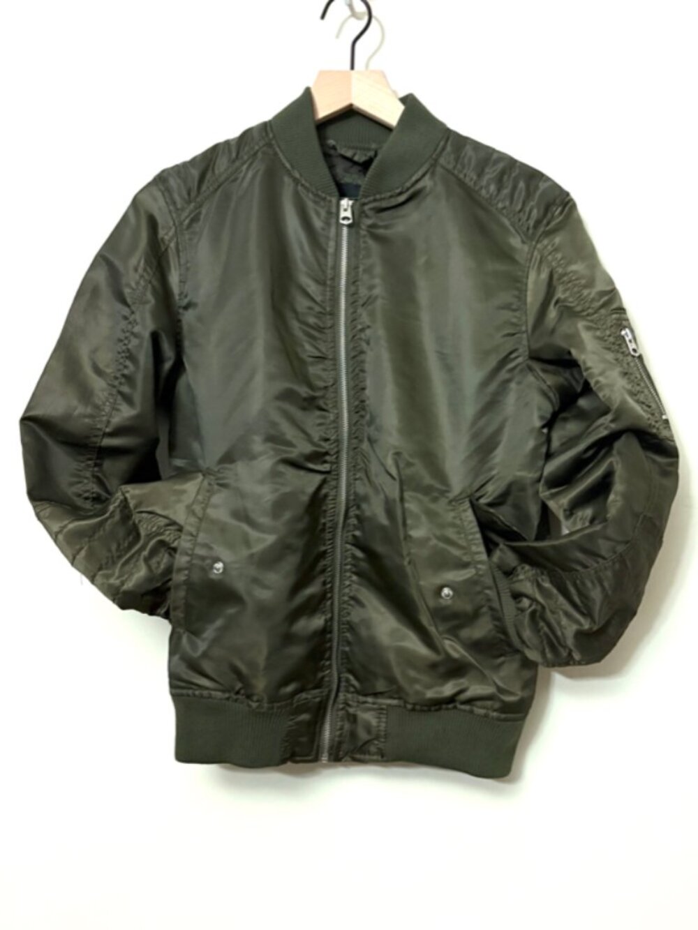 Southpole Bomber Jacket Kids Large 14 16 green full front zip